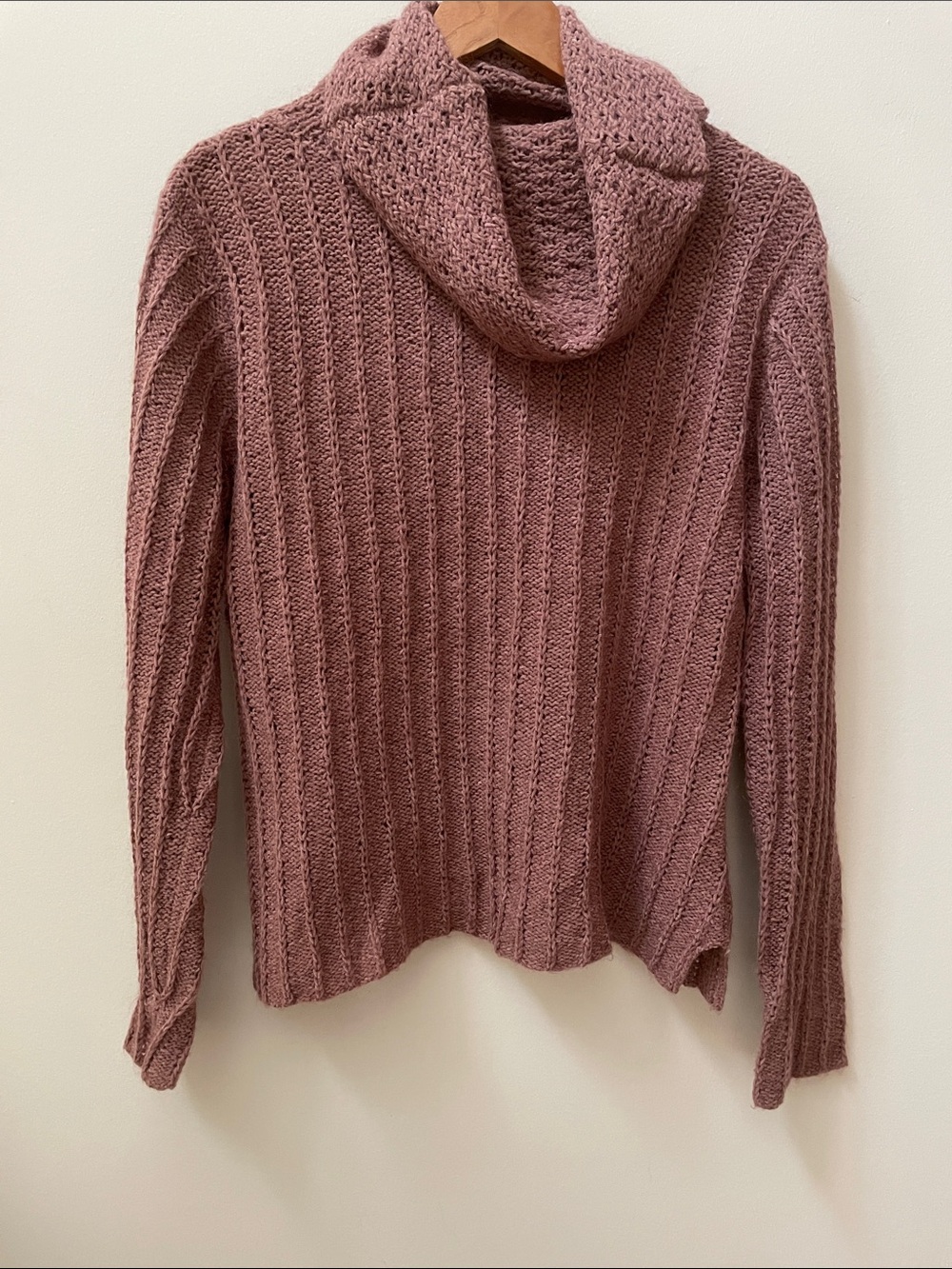 Jacob Dusty Rose Mauve Cowl Neck Knit Sweater